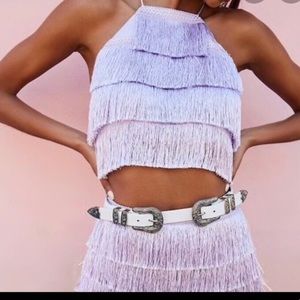 NWT small women’s Tassel Top Lavender